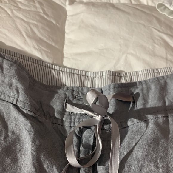 100% Linen 8.5” shorts Willi Smith gray 17” waist drawstring - Picture 5 of 6